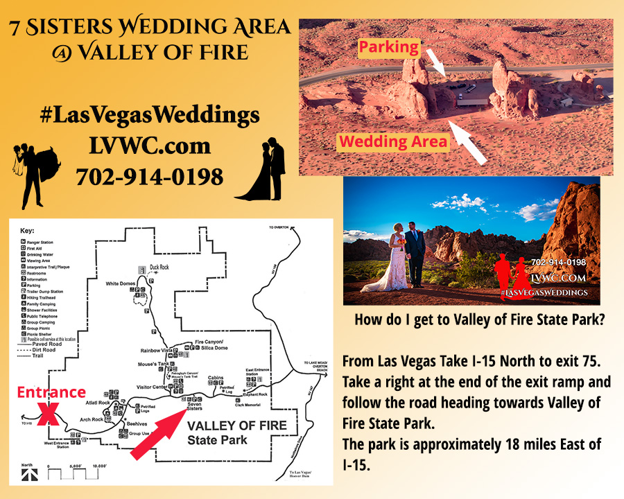 Valley of Fire 7 Sisters Wedding Map