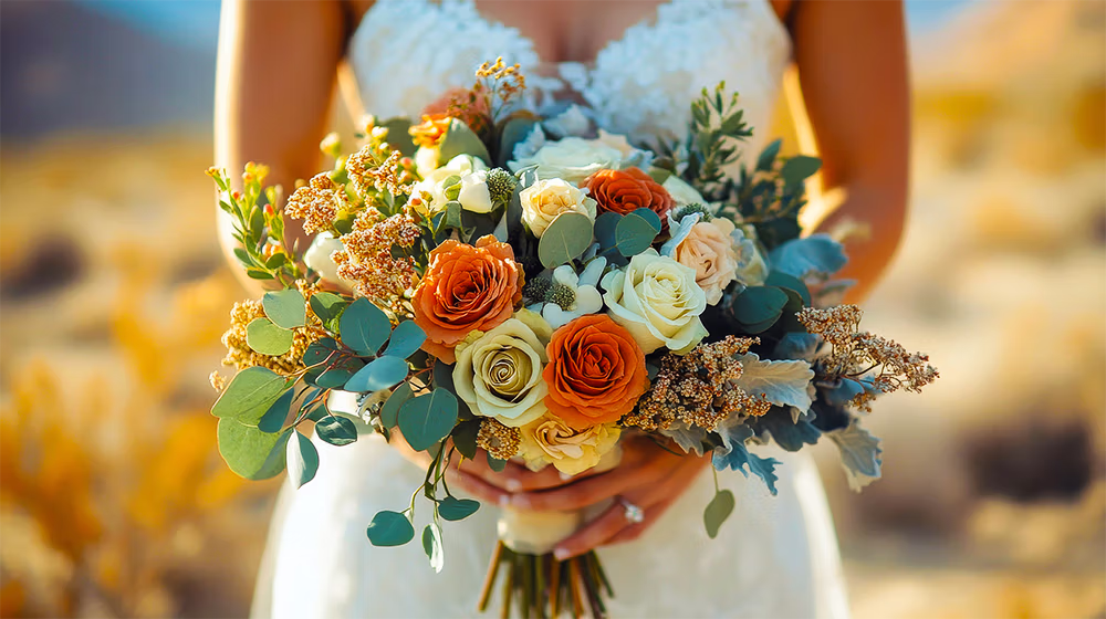 Bride with her bridal bouquet — Las Vegas Weddings LVWC.com