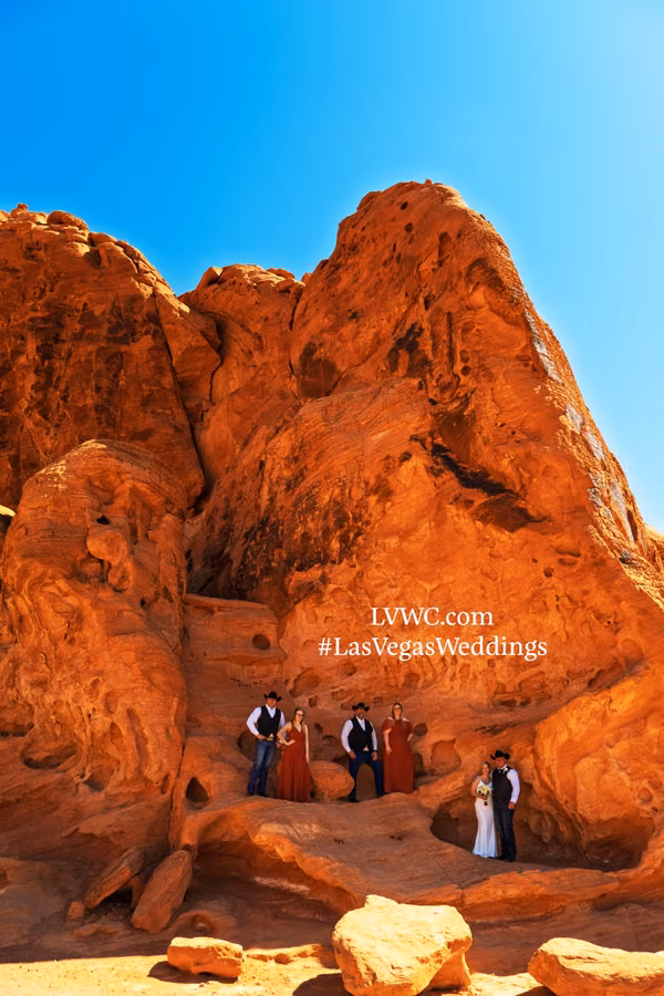 Real Las Vegas wedding couple at Valley of Fire State Park red rocks