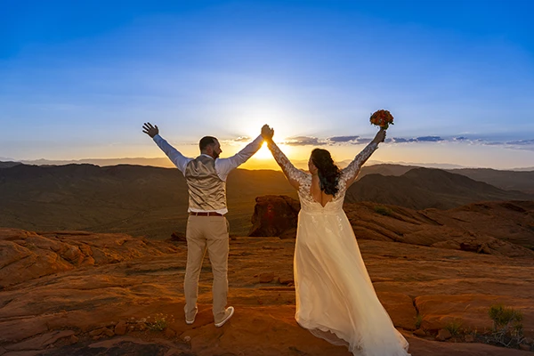 Valley of Fire Sunset Helicopter Wedding