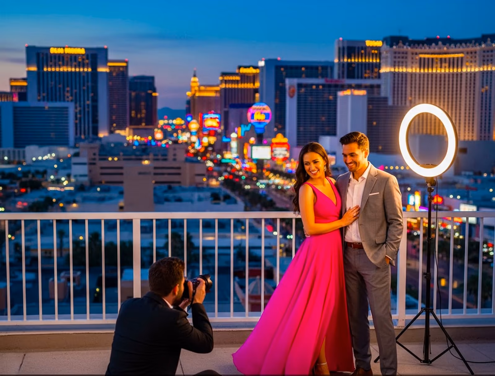 Couple photo shoot at Valley of Fire red rock desert sunset Las Vegas Nevada